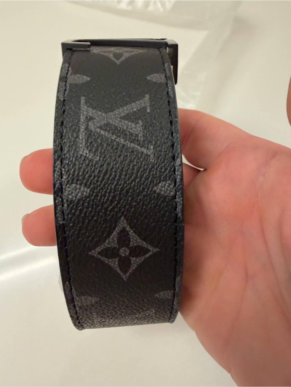 Louis Vuitton Black Monogram Eclipse LV Initiales Belt - Picture 6 of 10
